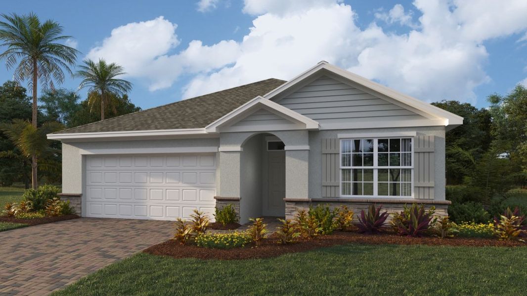 Front exterior of a new home in Cape Coral Well & Septic, Cape Coral, FL, highlighting curb appeal (Image 1).