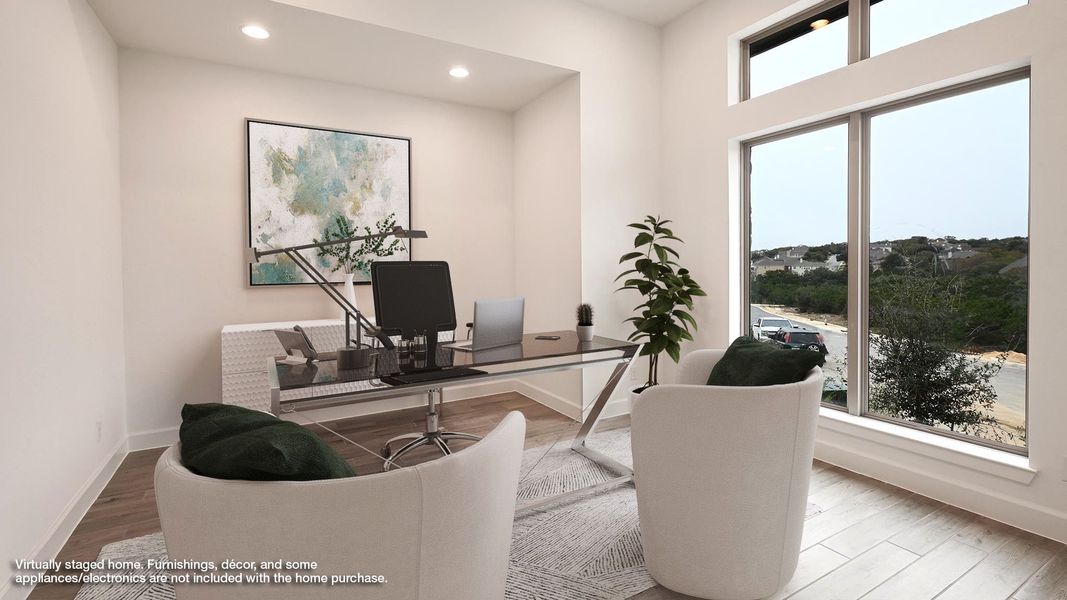 Furnished interior view inside a new home in Hidden Canyon 55', San Antonio (Image 10).