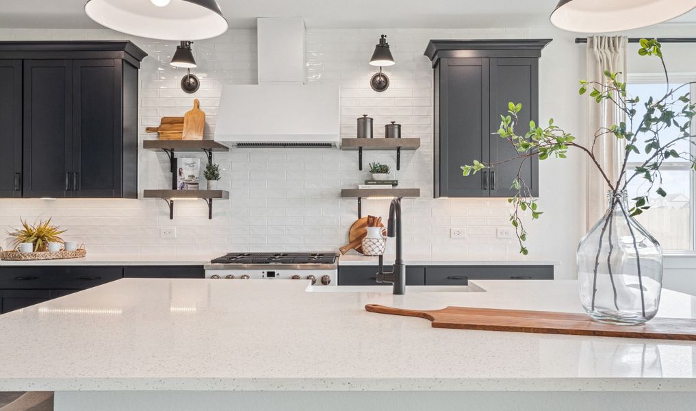 Kitchen with stylish floating shelves Kitchen with stylish floating shelves