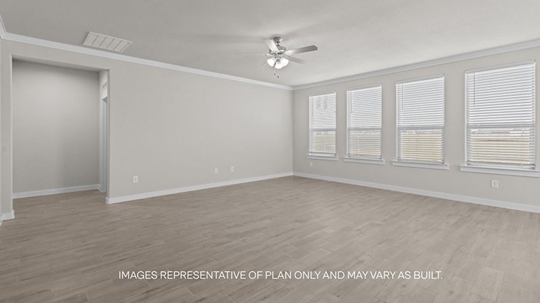 Representative unfurnished interior of a home built from the The Lakemont by D.R. Horton in Westmont, Lubbock (Image 9). Representative unfurnished interior of a home built from the The Lakemont by D.R. Horton in Westmont, Lubbock (Image 9).