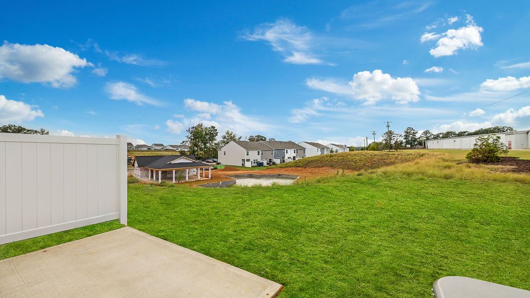 Exterior details and patio area of a home in Covington Village, Greer (Image 19).