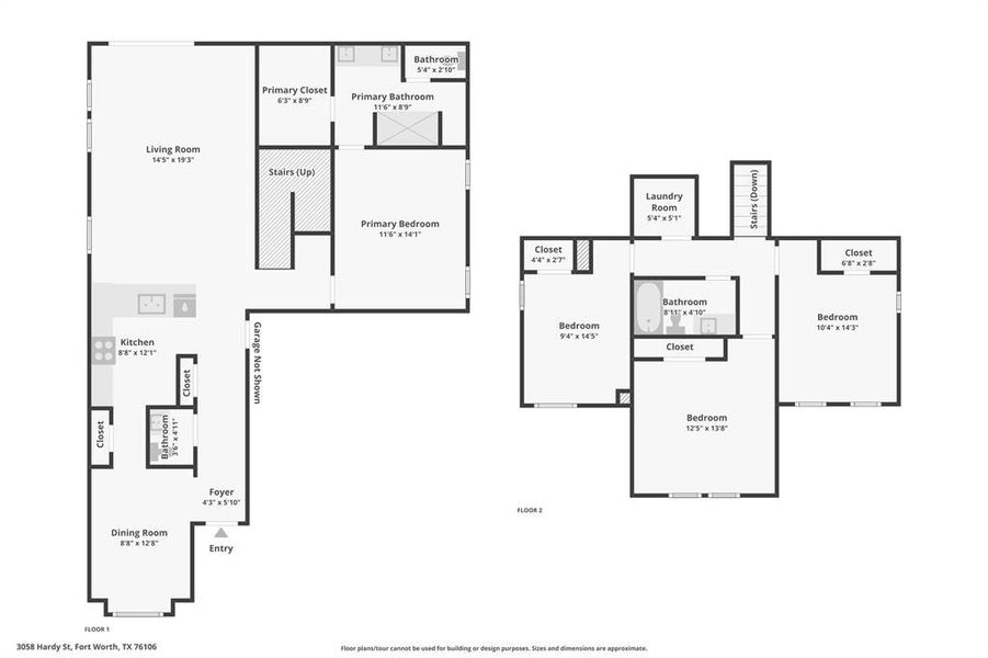 2D floor plan layout of this home in , Fort Worth, TX (Image 5).