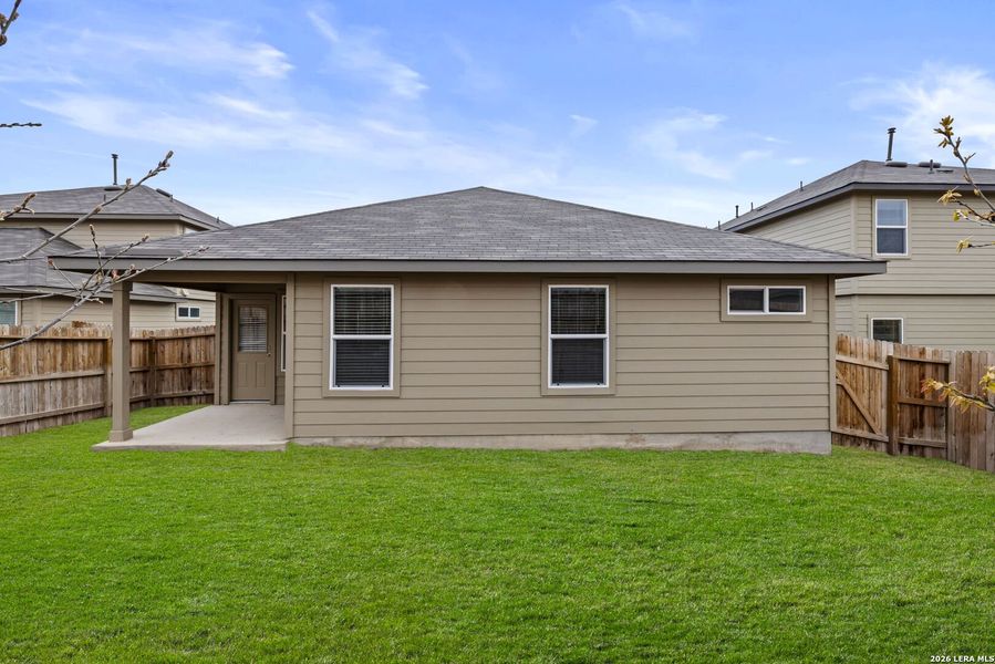 Exterior details and patio area of a home in Redbird Ranch, San Antonio (Image 2).