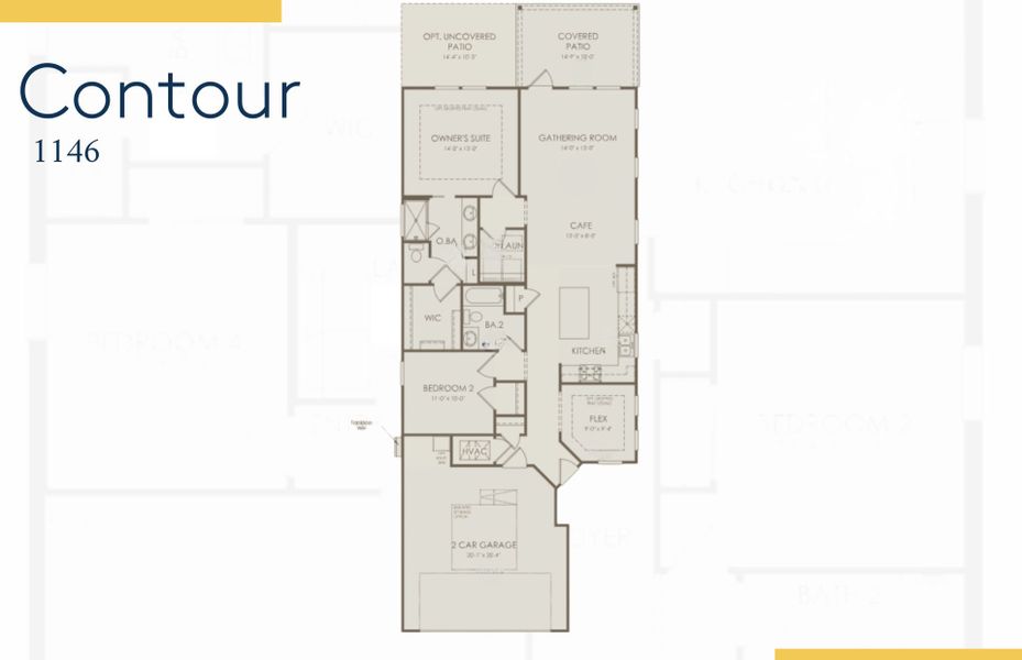 2D floor plan layout of this home in The Haven at Riverlights, Wilmington, NC (Image 3).