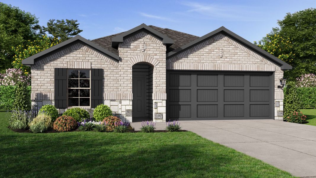 Representative exterior photo of a completed home built from the Harris by D.R. Horton in Legado, Cleburne, TX (Image 2). Representative exterior photo of a completed home built from the Harris by D.R. Horton in Legado, Cleburne, TX (Image 2).