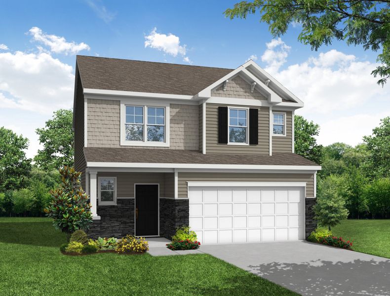 Representative exterior photo of a completed home built from the Ellerbe by Eastwood Homes in Ferry Grove, Lexington, SC (Image 11).