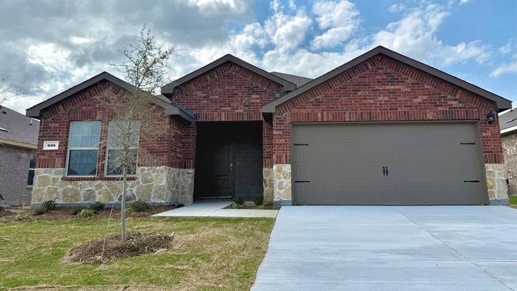Front exterior of a new home in Riverfield, Josephine, TX, highlighting curb appeal (Image 2). Front exterior of a new home in Riverfield, Josephine, TX, highlighting curb appeal (Image 2).