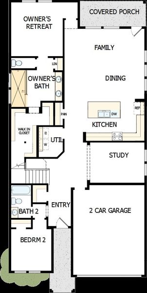 2D floor plan layout of this home in Briggs Ranch – Select Classic Series, San Antonio, TX (Image 2).