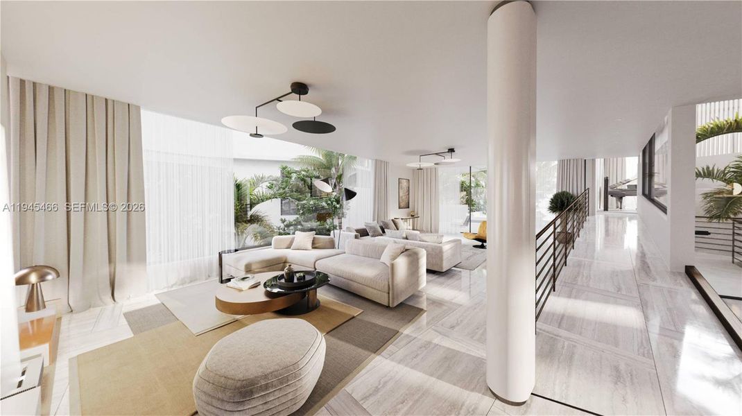 Furnished interior view inside a new home in , Miami (Image 6).