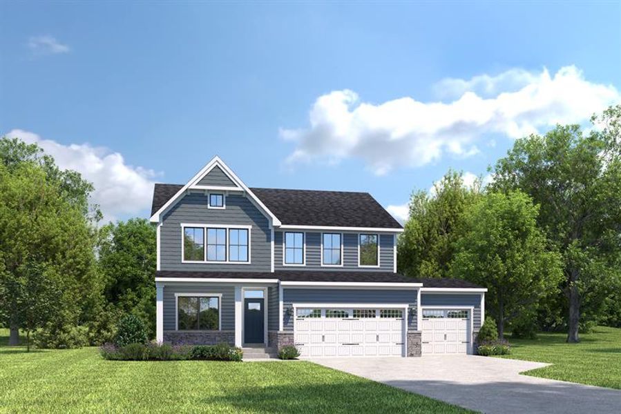 Representative exterior photo of a completed home built from the Columbia by Ryan Homes in Pine Ridge Estates, Ridgeville, SC (Image 1). Representative exterior photo of a completed home built from the Columbia by Ryan Homes in Pine Ridge Estates, Ridgeville, SC (Image 1).