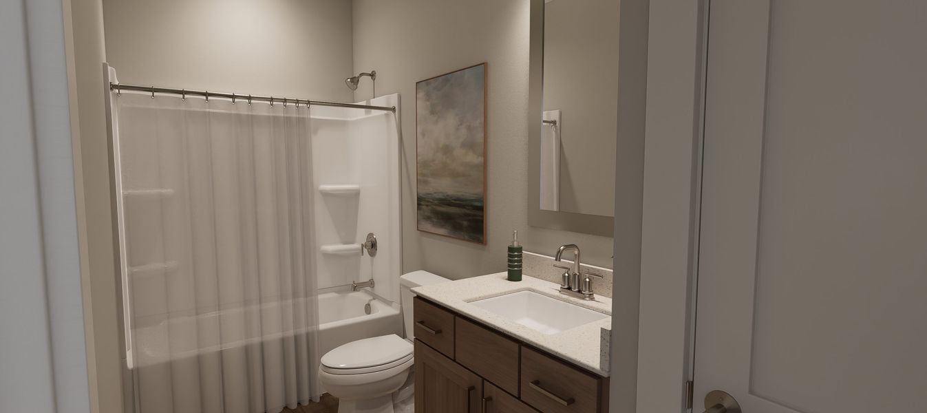 Representative furnished interior of a home built from the Bella by Baker Residential in Atwater Station - Village Collection, Fuquay Varina (Image 29).