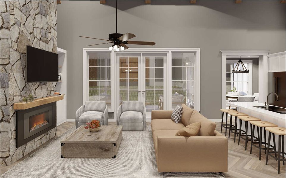 Representative furnished interior of a home built from the Sable by Zeal Home Builders in Oak Water Ranch, Granbury (Image 5).