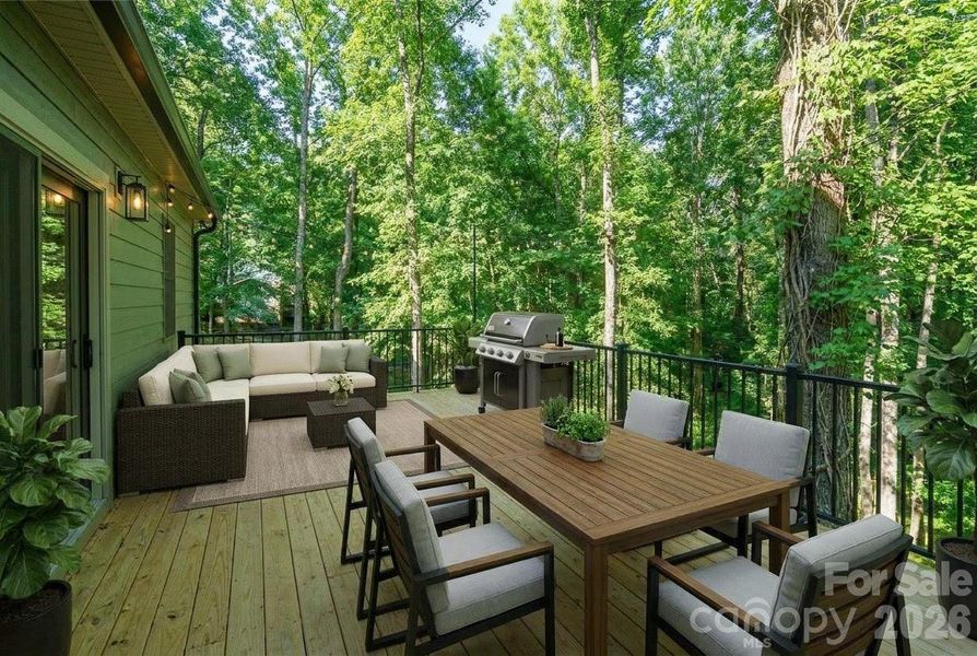 Exterior details and patio area of a home in , Candler (Image 24).