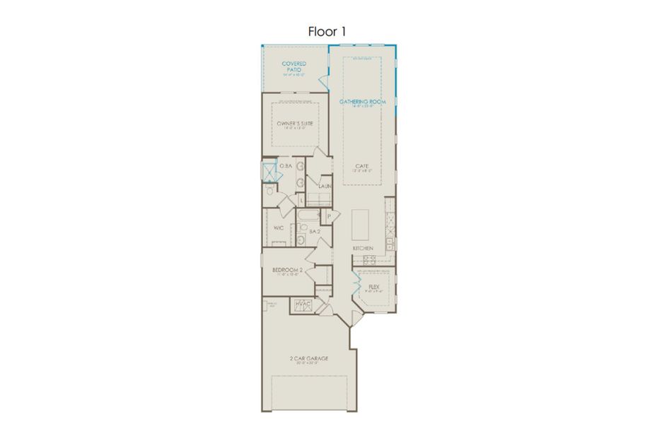 2D floor plan layout of this home in Del Webb at Legacy Hills, Celina, TX (Image 3).