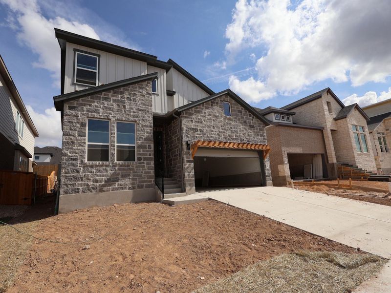 Exterior details and patio area of a home in Cedar Brook, Leander (Image 19).