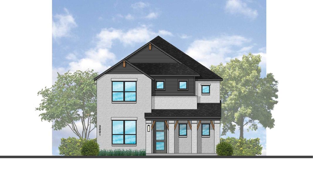 Representative rendering of the exterior for the Rubens Plan by Highland Homes (Image 5).