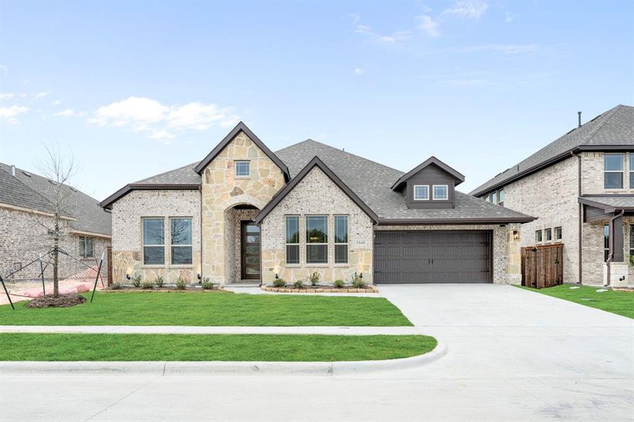 Front exterior of a new home in Addison Hills, Cedar Hill, TX, highlighting curb appeal (Image 26).