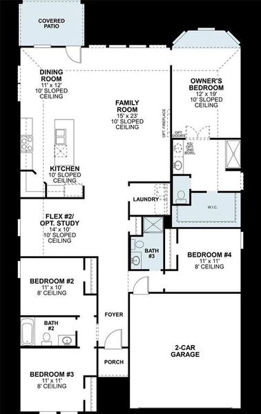 2D floor plan layout of this home in Sanderos, Fort Worth, TX (Image 2). 2D floor plan layout of this home in Sanderos, Fort Worth, TX (Image 2).