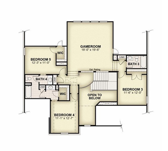 2D floor plan layout for the Alexander - 60 Ft Home Site by Rockwell Homes in Nelson Lake Estates, Rockwall, TX (Image 6). 2D floor plan layout for the Alexander - 60 Ft Home Site by Rockwell Homes in Nelson Lake Estates, Rockwall, TX (Image 6).