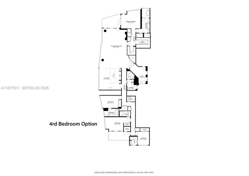 Floor plan with 4th bedroom and Housekeeper's quarters Floor plan with 4th bedroom and Housekeeper's quarters