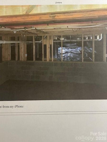 inside storage area under house