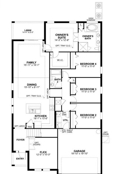 2D floor plan layout for the Newport II Bonus by M/I Homes in Connerton, Land O' Lakes, FL (Image 4).