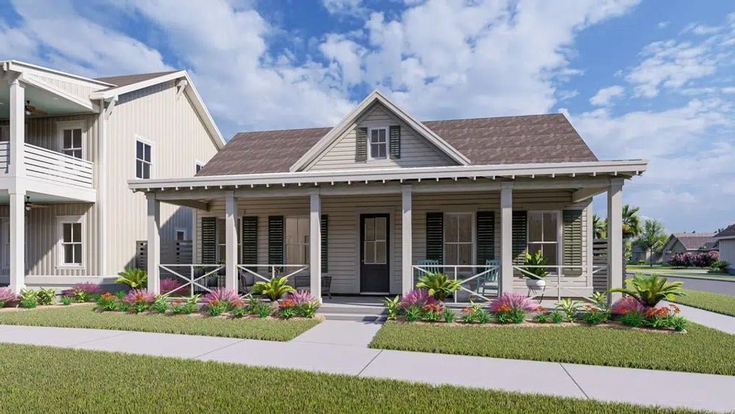 Representative exterior photo of a completed home built from the The Salvia by New Leaf Builders in The Domus Collection at Midtown Nexton, Summerville, SC (Image 2). Representative exterior photo of a completed home built from the The Salvia by New Leaf Builders in The Domus Collection at Midtown Nexton, Summerville, SC (Image 2).