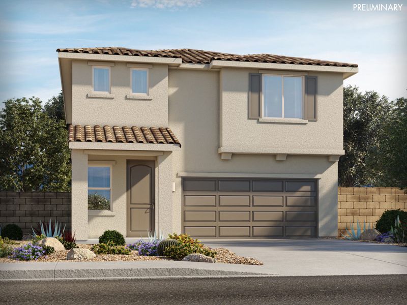 Representative exterior photo of a completed home built from the Everett by Meritage Homes in Hanson Ridge, Vail, AZ (Image 1).