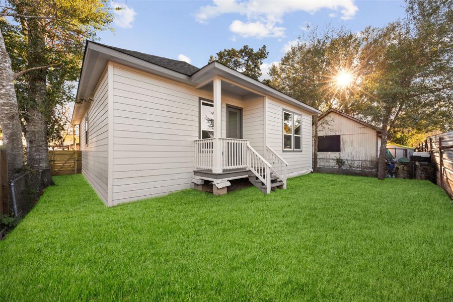 Exterior details and patio area of a home in , Richmond (Image 3). Exterior details and patio area of a home in , Richmond (Image 3).