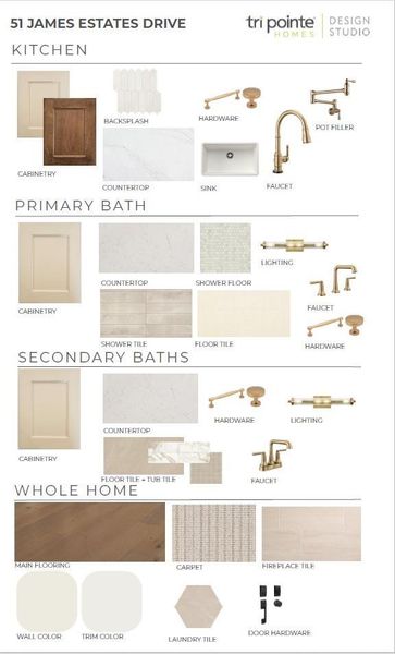 Sample of building materials used in homes in The Estates at James Lane, Fulshear (Image 28).