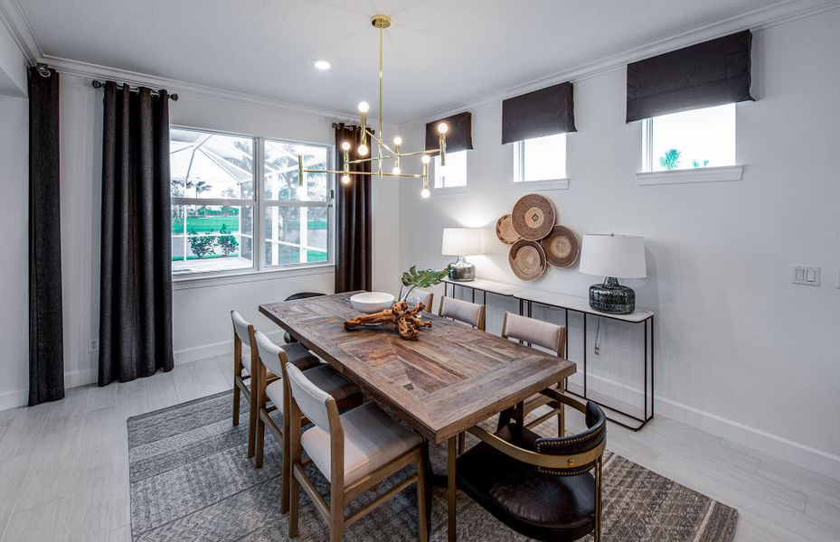 Furnished interior view inside a new home in Del Webb Tradition, Port St. Lucie (Image 7). Furnished interior view inside a new home in Del Webb Tradition, Port St. Lucie (Image 7).