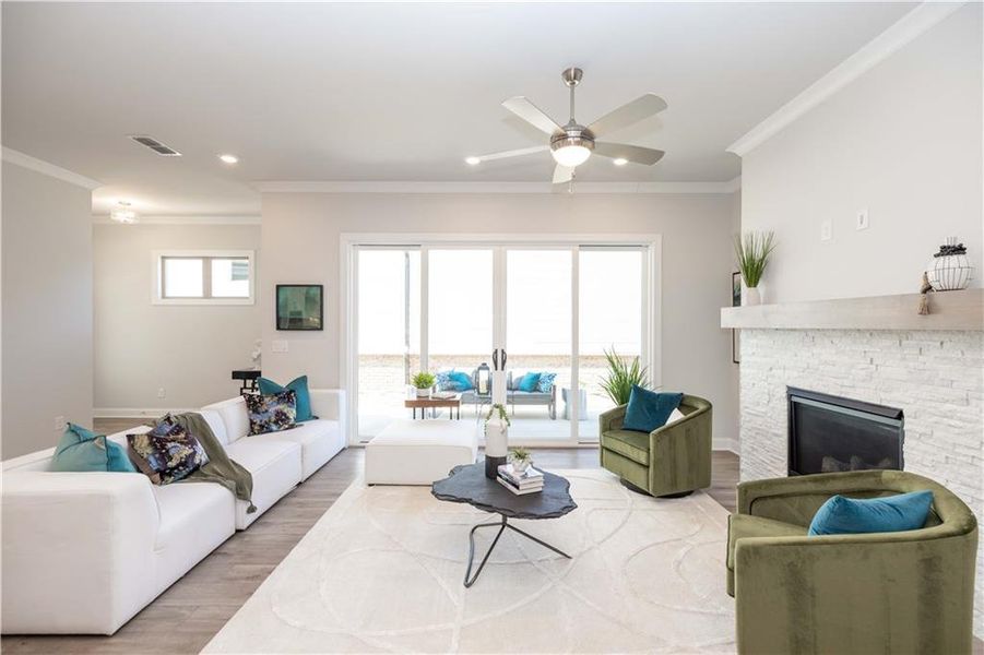 Furnished interior view inside a new home in Promenade at Sawnee Village, Cumming (Image 54).