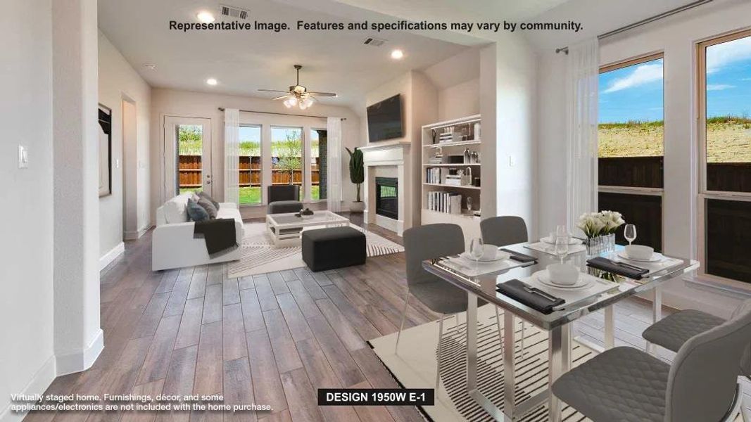 Furnished interior view inside a new home in Lariat 45', Liberty Hill (Image 4).