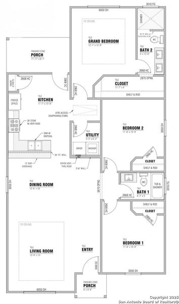 2D floor plan layout of this home in , San Antonio, TX (Image 3).