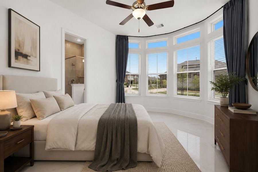 Virtual Staging - Bedroom: Well-appointed bedroom with natural light, soft decor, and a refined neutral palette.