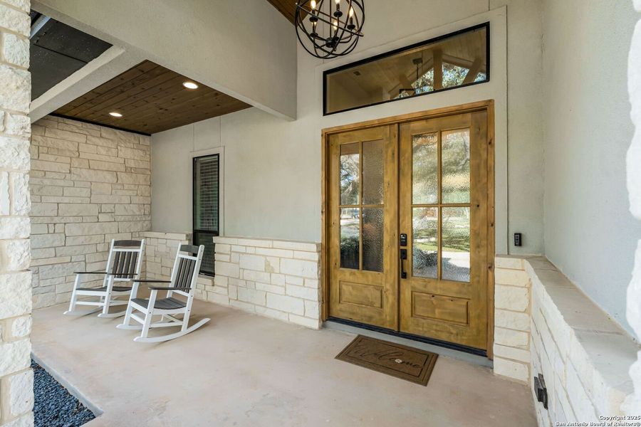 Exterior details and patio area of a home in , New Braunfels (Image 23).