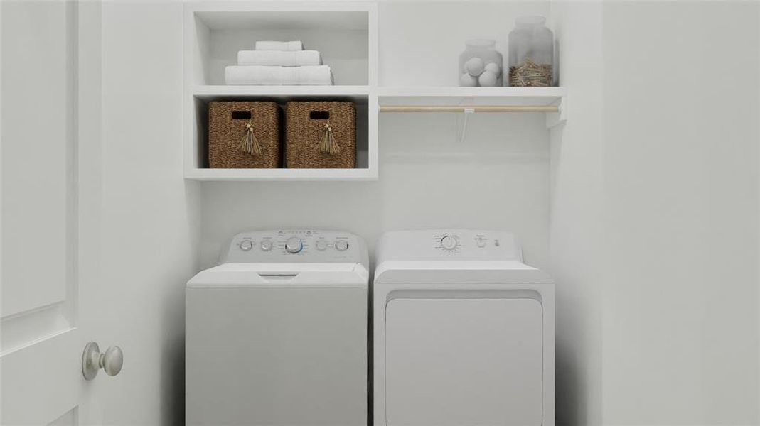 Laundry room with independent washer and dryer