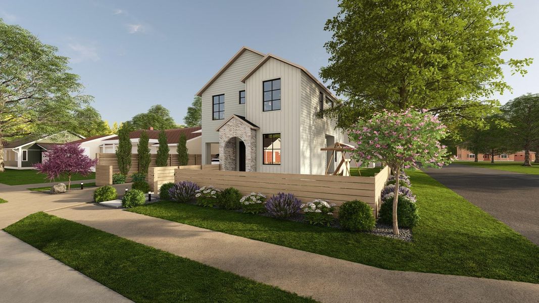 View of front of property with stone siding