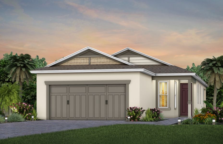 Representative exterior photo of a completed home built from the Drayton by Pulte Homes in Tohoqua, Kissimmee, FL (Image 10).