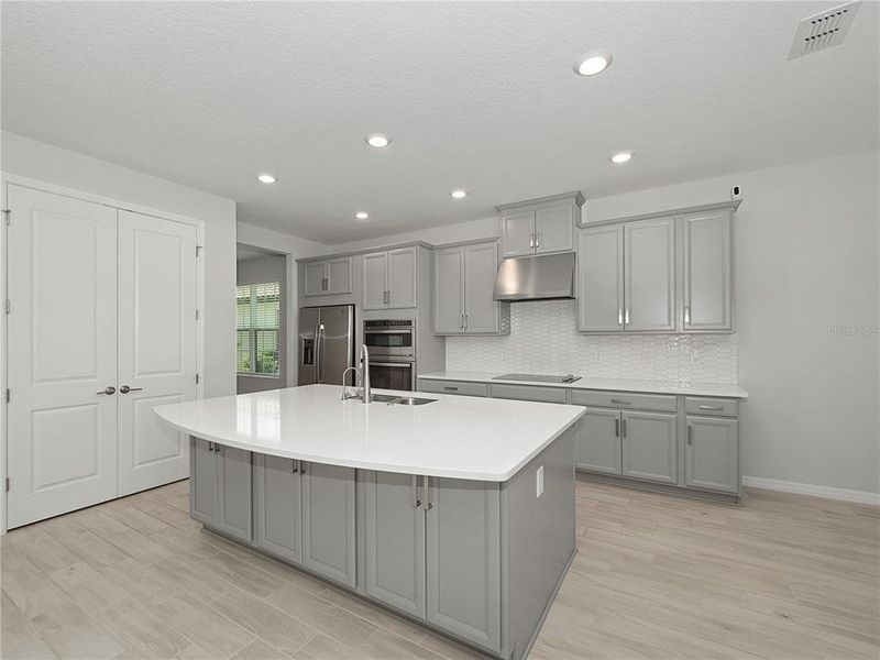 Kitchen view with Large Pantry