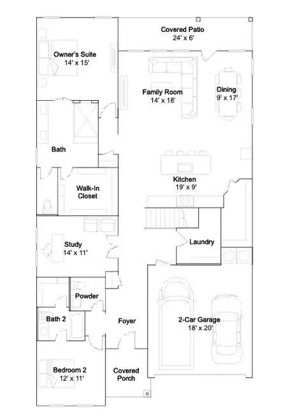 2D floor plan layout of this home in The Preserve at Rosenberg, Rosenberg, TX (Image 3). 2D floor plan layout of this home in The Preserve at Rosenberg, Rosenberg, TX (Image 3).