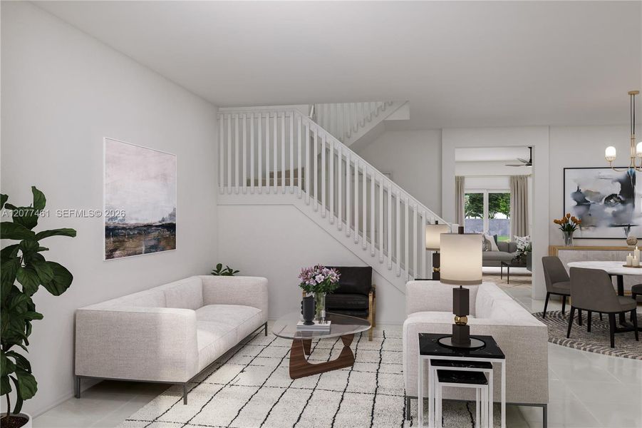 Furnished interior view inside a new home in Breezewood, Miami (Image 6).