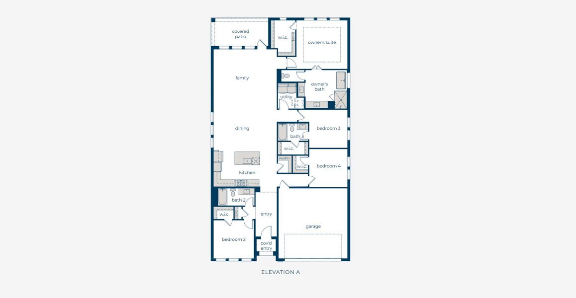 2D floor plan layout for the Chapelle III by Normandy Homes in Rainwater Crossing, Celina, TX (Image 3).