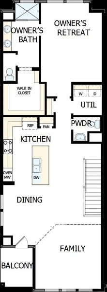 2D floor plan layout of this home in Hillside at Las Colinas, Irving, TX (Image 3).