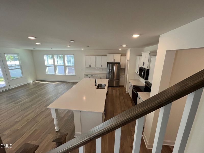 Stairwell overlooking main level