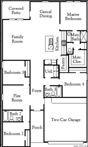 2D floor plan layout of this home in Summerlin, San Antonio, TX (Image 3).