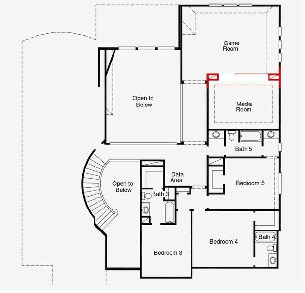 2D floor plan layout of this home in Dunham Pointe, Cypress, TX (Image 6).