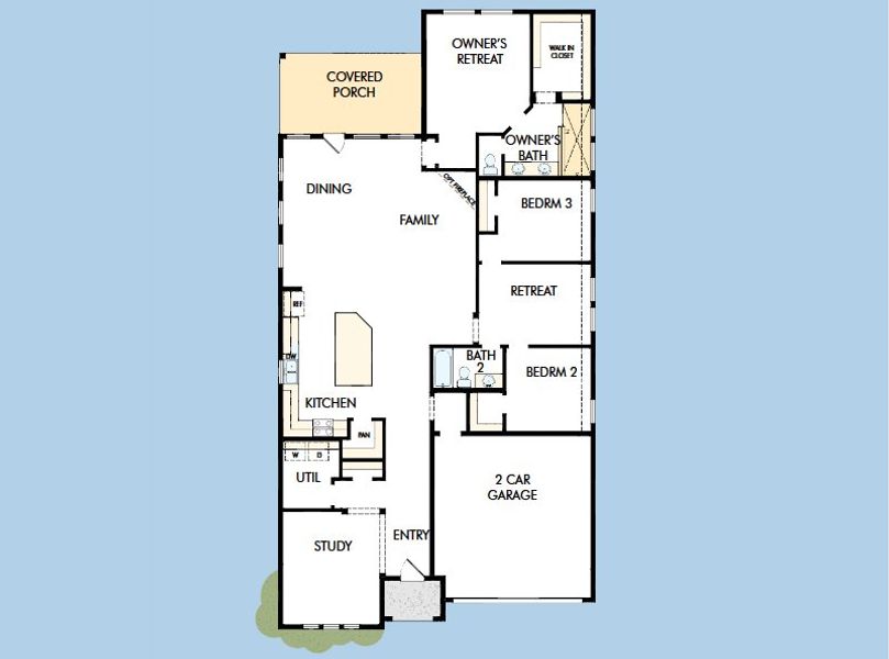 2D floor plan layout for the The Pine by David Weekley Homes in Meyer Ranch – Select Reserve Series, Canyon Lake, TX (Image 4). 2D floor plan layout for the The Pine by David Weekley Homes in Meyer Ranch – Select Reserve Series, Canyon Lake, TX (Image 4).
