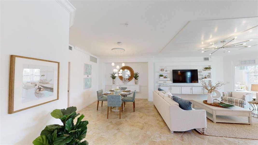 Furnished interior view inside a new home in Wellen Park Golf & Country Club, Venice (Image 25).