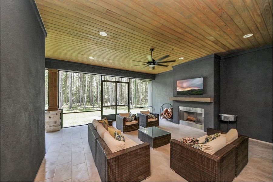 Exterior details and patio area of a home in , Willis (Image 3). Exterior details and patio area of a home in , Willis (Image 3).